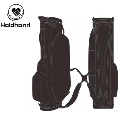 Polyester qo'sh tutqichli 7 tomonlama ulgurji OEM dizayni uchun maxsus golf sumkalari fabrikadan golf stendli sumkalar