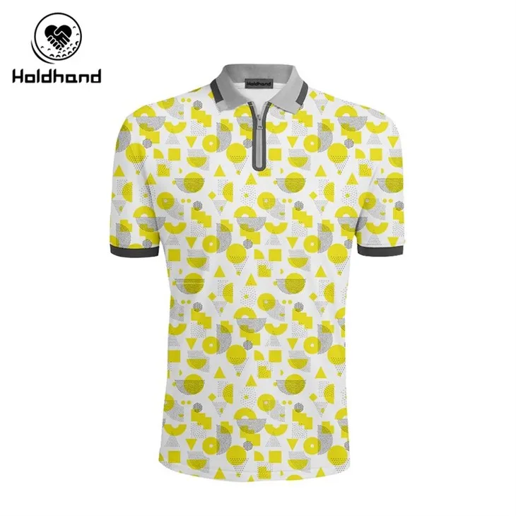 Golf Polo Polyester Spandex Yellow Lemon Style Design Manufacturer